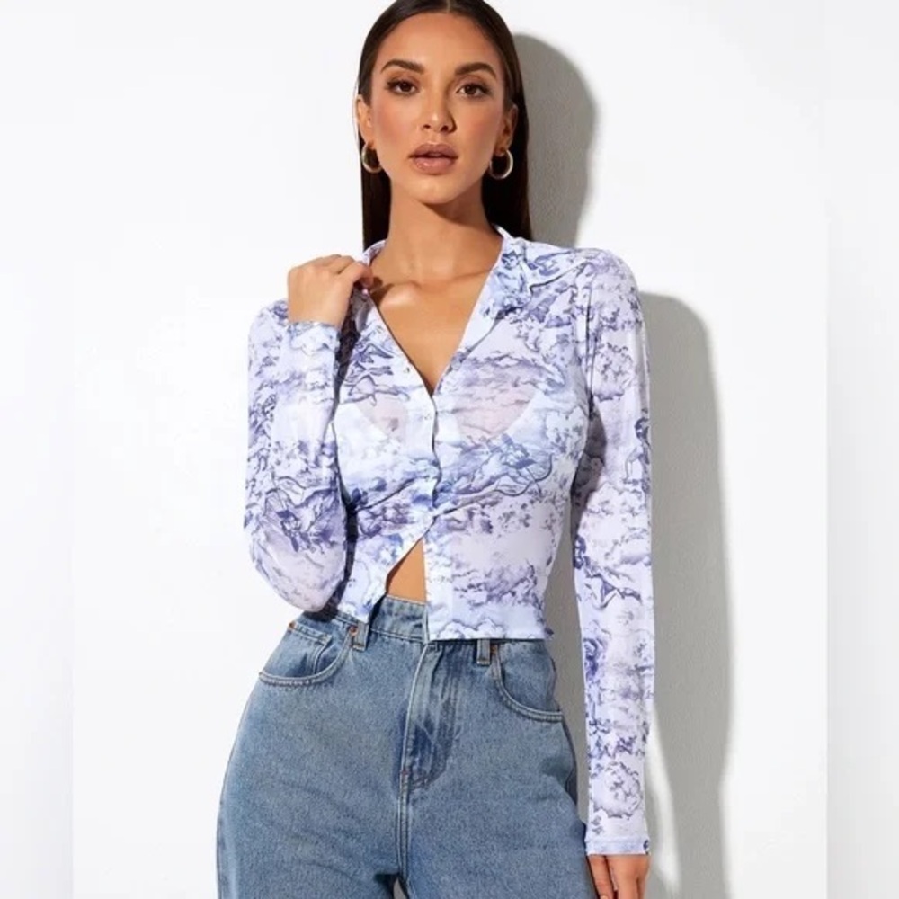 MOTEL Kelly Shirt 20’s Cherub White Blue